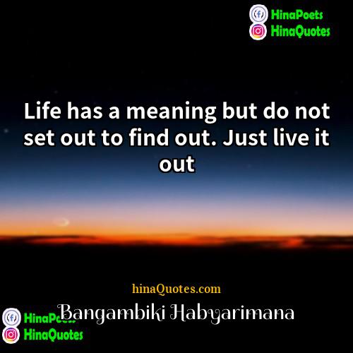Bangambiki Habyarimana Quotes | Life has a meaning but do not